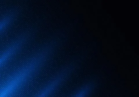 Abstract blue shiny diagonal lines and dot particles with lighting on dark bl Stock Illustration