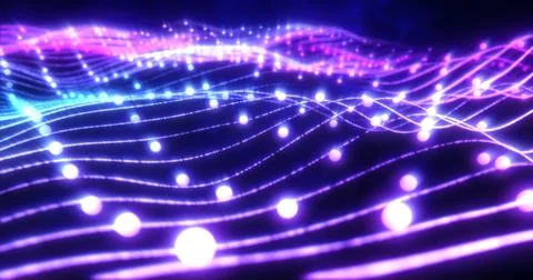 Abstract blue shiny glowing lines rays of energy and magical waves from par.. Stock Illustration