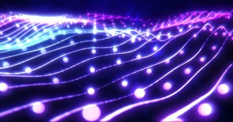 Abstract blue shiny glowing lines rays of energy and magical waves from par.. 스톡 일러스트