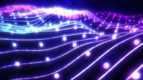 Abstract blue shiny glowing lines rays of energy and magical waves from par.. イラスト素材