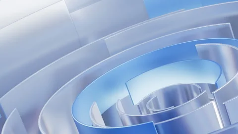 Abstract Blue Silver 3D Rendered Geometric Background Vídeos de archivo 327364108