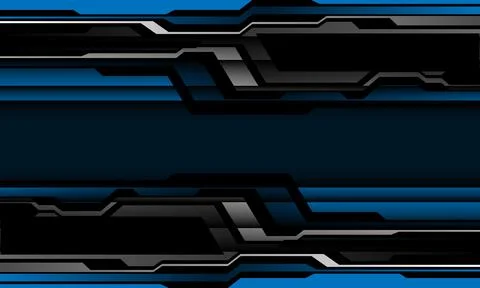 Abstract blue silver black cyber geometric design modern futuristic vector Stock Illustration