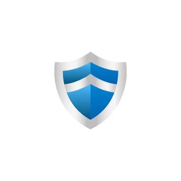 Abstract blue silver shield logo design Stock Illustration