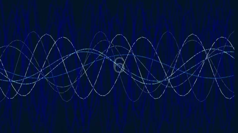 Abstract blue sine wave animation background loop for futuristic digital di.. Stock Footage 342115563