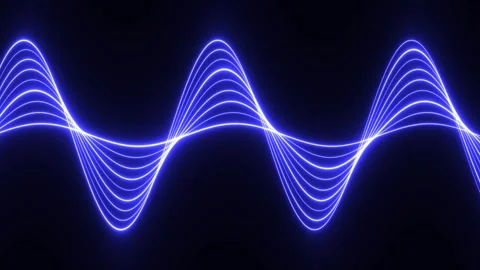 Abstract Blue Sine Wave Pattern on Black Background. 库存影片 339125901