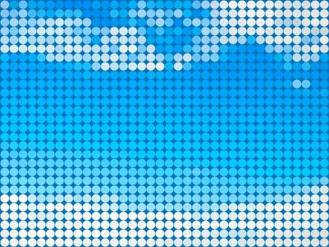 Abstract blue sky and clouds round tile background Stock Illustration