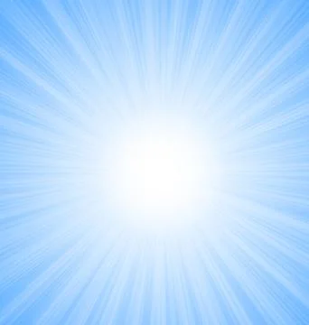 Abstract Blue Sky Background Sun Rays Stock Illustration