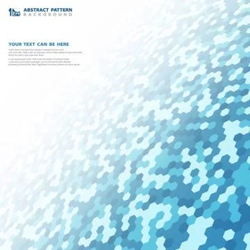 Abstract blue small hexagon pattern technology design background. Stock Illustration