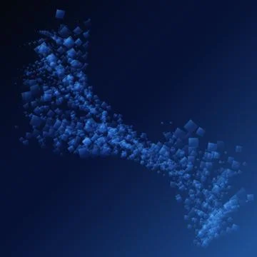 Abstract blue small squares wave background Stock Illustration