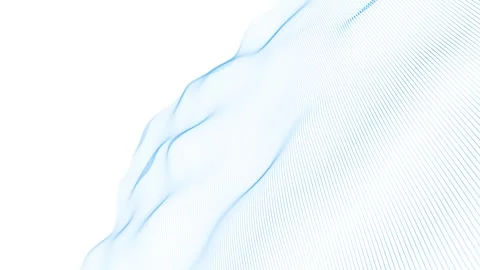 Abstract blue smoke 3D wave structure on white background Stock Footage 346097969