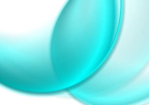 Abstract blue smooth glossy waves blurred elegant background Stock Illustration