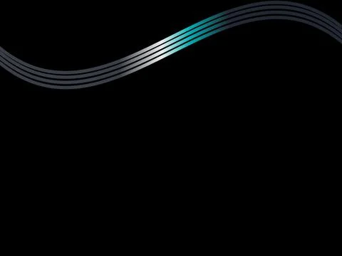Abstract blue smooth wave on a black background. Stock Illustration