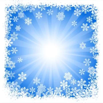 Abstract blue snowflake background Stock Illustration