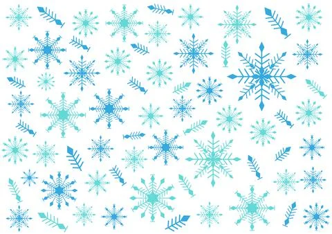 Abstract Blue Snowflake Pattern Background Vector Illustration. Stock Illustration