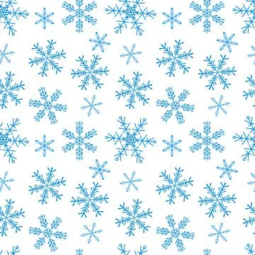 Abstract blue snowflakes. Seamless pattern Stock Illustration