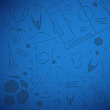 Abstract blue soccer background Stock Illustration