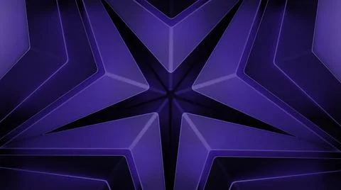 Abstract blue solid kaleidoscopic background with moving star silhouette. Design Stock Illustration