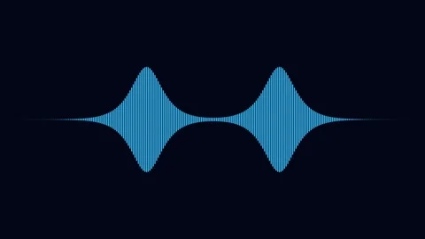 Abstract blue sound wave equalizer graphic on black background for modern vid Stock Footage 342522469