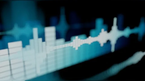 Abstract blue sound waves. 3D rendered looping animation. Stock Footage 100706178