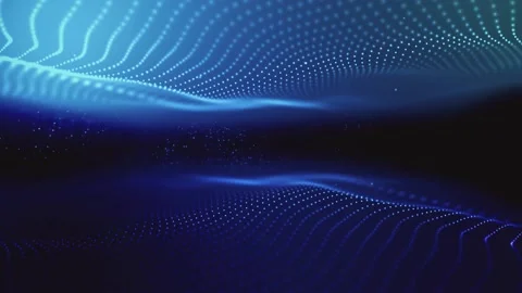 Abstract blue, space background with moving dots Video stock 166084422