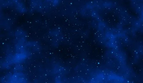 Abstract blue space background with nebula and stars Illustrazione stock