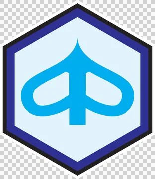 Abstract Blue Spade Icon in Hexagonal Frame Vector Illustration Stockillustratie