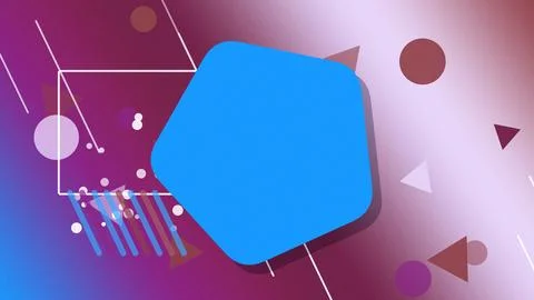 An abstract blue speech bubble floats amid geometric dots and lines over a .. 스톡 일러스트