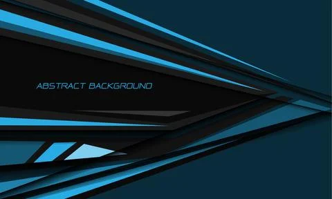 Abstract blue speed black shadow direction geometric hexagon mesh on grey Stock Illustration
