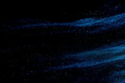 Abstract blue speed camera motion background over glowing lights with sparkle Stock Illustration