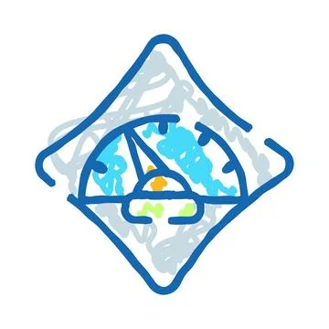 Abstract blue speedometer gauge dashboard icon design Stock Illustration