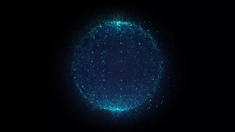 Abstract blue sphere 3D animation. Artificial intelligence. Digital and Vídeo Stock 149827389