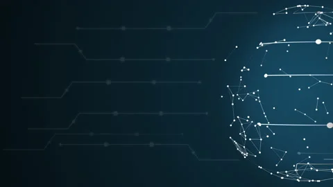 Abstract blue sphere background with connected plexus dots 4k video. Stock Footage 144106321