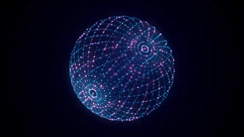 Abstract blue sphere with connecting dots and lines. Stock Footage 275169334