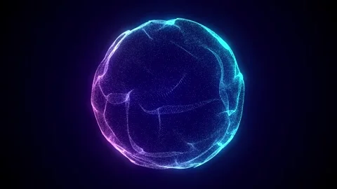 Abstract blue sphere with connecting dots and lines. Wireframe sphere. Stock Footage 275208306