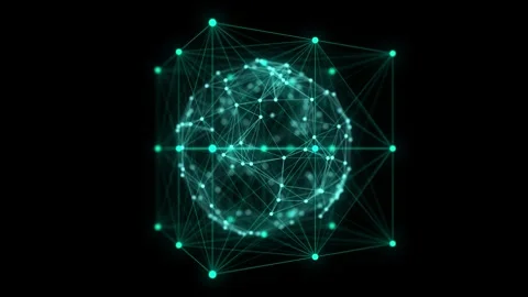 Abstract blue sphere in the cube, blockchain concept. Stock Footage 271466658