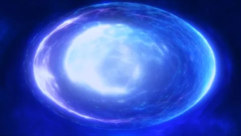 Abstract Blue Sphere in Deep Space Stock Footage 289129648