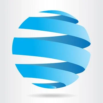Abstract blue sphere icon Stock Illustration