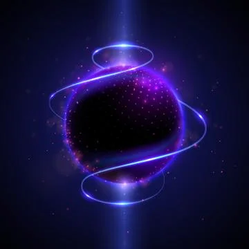 Abstract blue sphere with light effect Stock Illustration