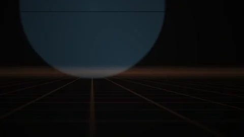 Abstract Blue Sphere with Light Rays on Black Background. Stock Footage 334416078
