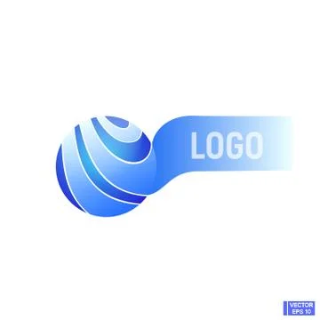Abstract blue sphere, logo. Stock Illustration