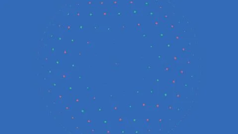 Abstract blue sphere made of small red and green dots 스톡 일러스트