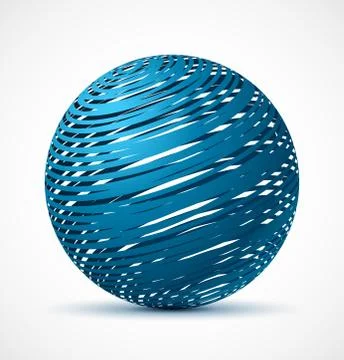 Abstract blue sphere with realistic shadow Stock Illustration