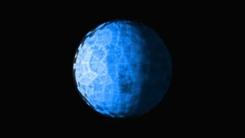 Abstract blue sphere rotating against black background with subtle geometri.. 库存影片 341652185
