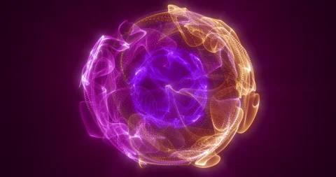 An abstract blue sphere of streams of particles inside a two-color sphere Stock Footage 241793807