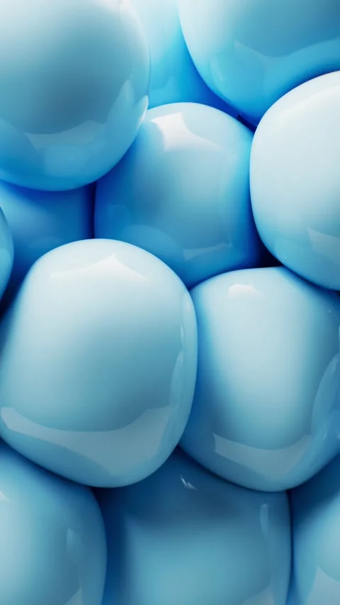 Abstract blue spheres floating in dynamic slow motion with glossy reflectiv.. Stock Footage 332149753