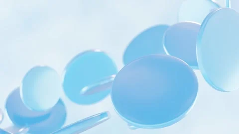 Abstract Blue Spheres Floating in Light Space Stock Footage 277387033