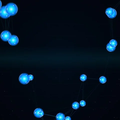 Abstract Blue Spheres Network Connection, Digital Technology, Futuristic Sc.. Stock Footage 346283999