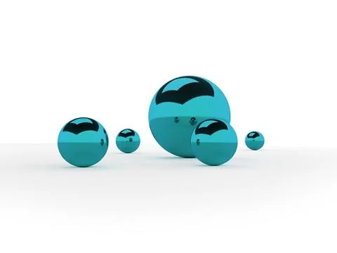Abstract blue spheres on white background Stock Illustration