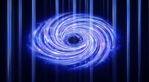 Abstract blue spiral light vortex animation Stock Footage 331453171