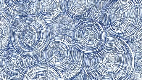 Abstract blue spiral line pattern background, hand drawn digital stop motio.. Stock Footage 341428961